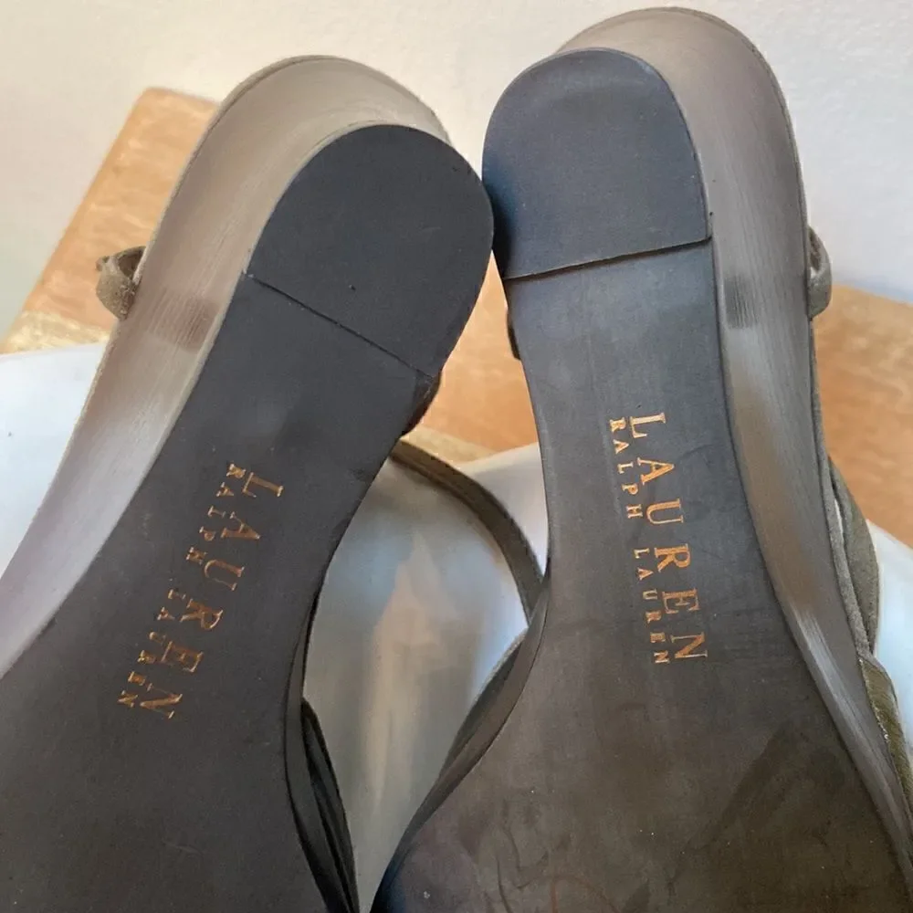 Lauren Ralph Lauren  Wedgem Leather Shoes Vintage Iredescent